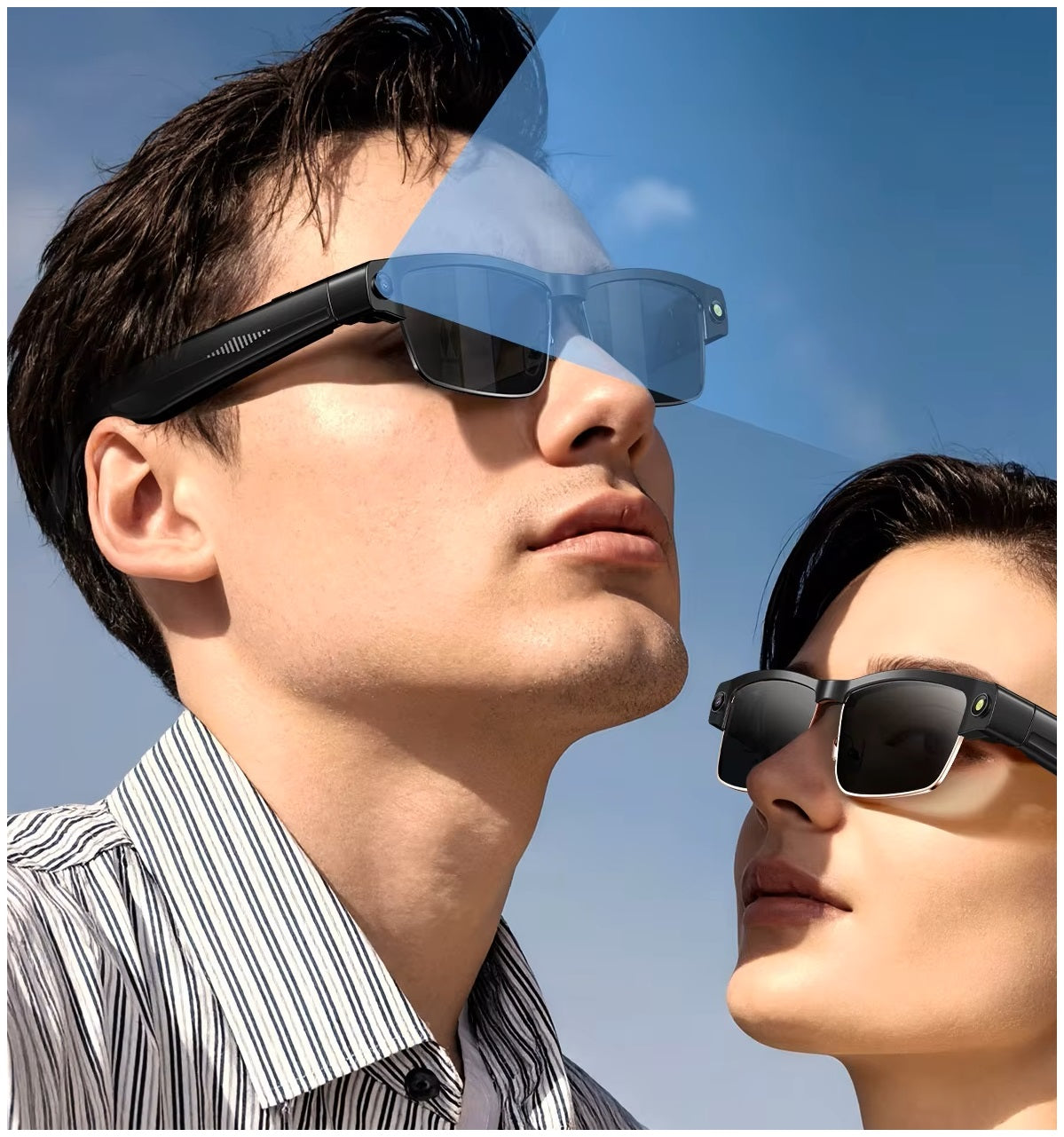 Gafas Inteligentes Cámara HD 8MP, Grabación 1200P, Traducción AI, WiFi, Bluetooth y Auriculares Integrados IPX5