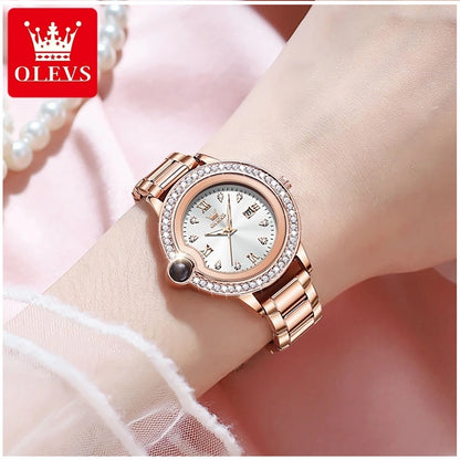 Reloj de Pulsera de Lujo para Mujer con Diamantes Resistencia al agua