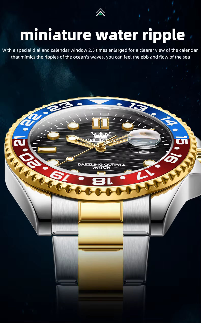Reloj de Pulsera Hombre Deportivo y de Lujo Correa de Acero Inoxidable