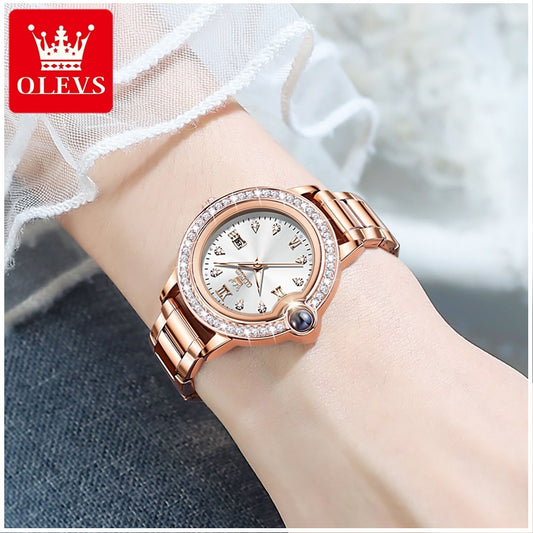 Reloj de Pulsera de Lujo para Mujer con Diamantes Resistencia al agua