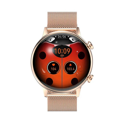 Reloj Inteligente Smartwatch Bluetooth Mujer Pantalla AMOLED Correa Metálica