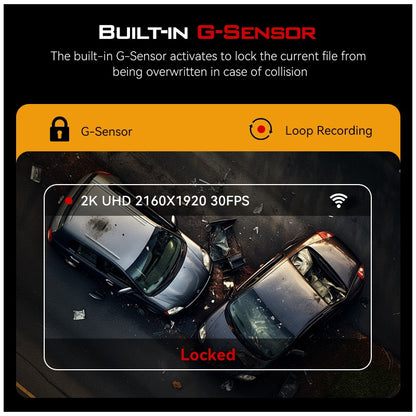 Cámara para Coche HD 1080P con Triple Grabación, WiFi, Sensor G, Visión Nocturna y Asistencia de Reversa