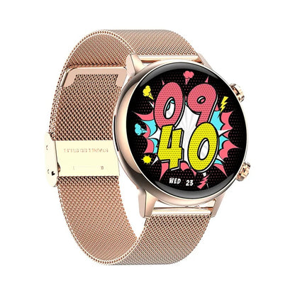 Reloj Inteligente Smartwatch Bluetooth Mujer Pantalla AMOLED Correa Metálica