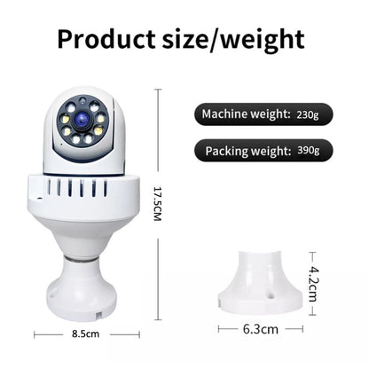 Cámara IP 360° Ampolleta motorizada Full HD Detector de Humo Alarma