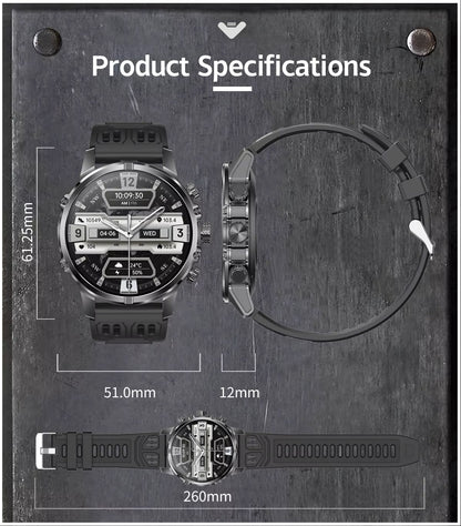 Smartwatch Deportivo Táctico AMOLED 1.75”  IP67, 600mAh, Bluetooth HD Compatible Android & iOS
