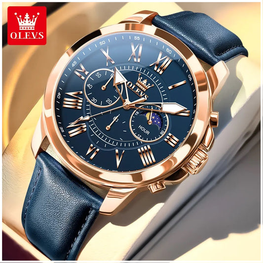 Reloj de Lujo para Hombre Fase Lunar Estilo Elegante y Deportivo