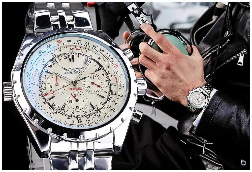 Reloj Automático Deportivo para Hombre Movimiento Mecánico Cronógrafo