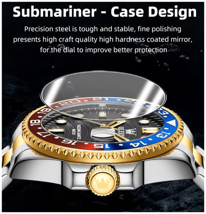 Reloj de Pulsera Hombre Deportivo y de Lujo Correa de Acero Inoxidable