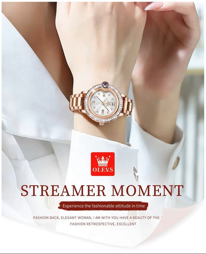 Reloj de Pulsera de Lujo para Mujer con Diamantes Resistencia al agua