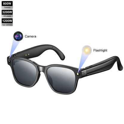 Gafas Inteligentes L802 con Cámara 8MP, Grabación 1200P, Traducción Multilingüe, Conexión WiFi y Bluetooth, Lentes Polarizados IPX5