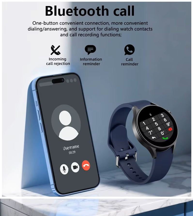 Reloj Inteligente C13 2025 Llamadas Bluetooth, Monitor de Salud, Ritmo Cardíaco, Sueño y Actividad