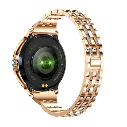 Smartwatch Elegante para Mujer Llamadas Bluetooth Monitor de Salud, Multideporte Correa Metálica