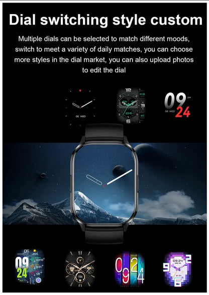 Smartwatch Pantalla AMOLED 2.01 Monitor de Ritmo Cardíaco