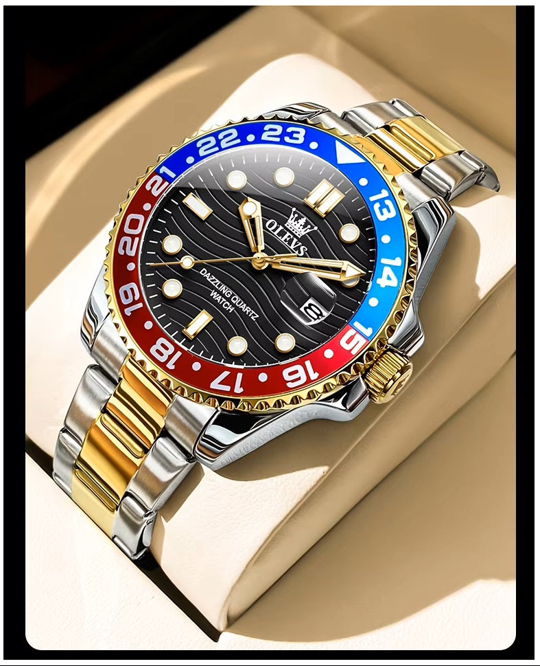 Reloj de Pulsera Hombre Deportivo y de Lujo Correa de Acero Inoxidable