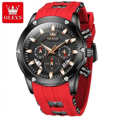 Reloj Deportivo de Lujo OLEV Acero Inoxidable Cuarzo Sumergible 30M