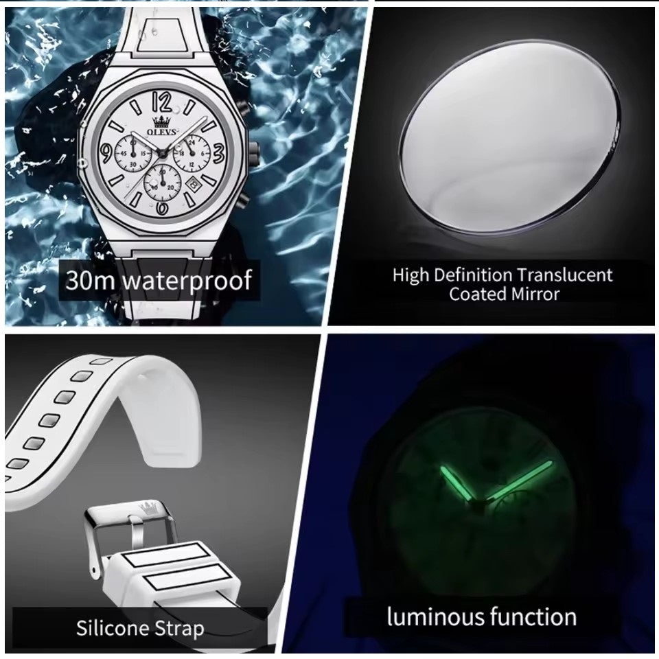 Reloj Multifuncional Estilo Manga Cuarzo  Impermeable y Luminoso