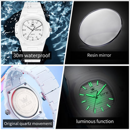 Reloj Deportivo Cuadrado Correa de Resina Moderno y Resistente al Agua