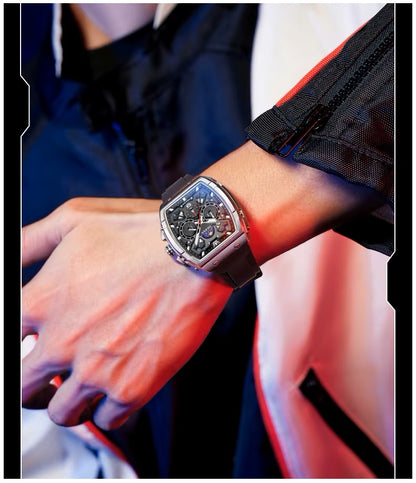 Reloj de Hombre Deportivo Elegante Fase Lunar, Cronógrafo, Dual Time