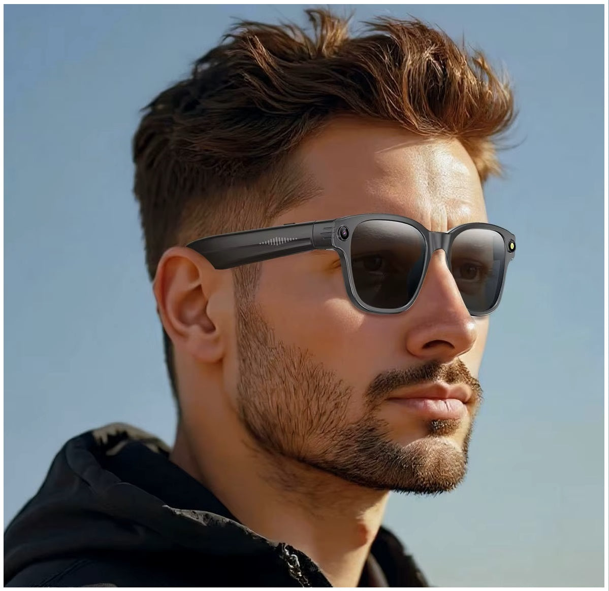 Gafas Inteligentes L802 con Cámara 8MP, Grabación 1200P, Traducción Multilingüe, Conexión WiFi y Bluetooth, Lentes Polarizados IPX5