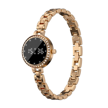 Pulsera Inteligente L6 Mujer IP67 Monitoreo de Salud, Cadena Metálica Elegante, Control por Gestos