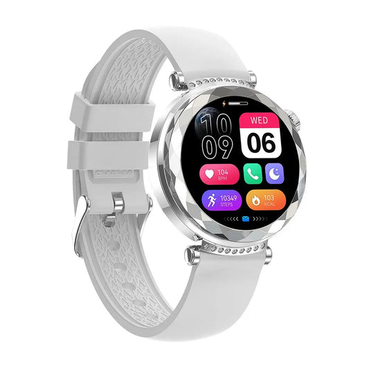 Smartwatch HK88 AMOLED – Blanco con Caja Plateada
