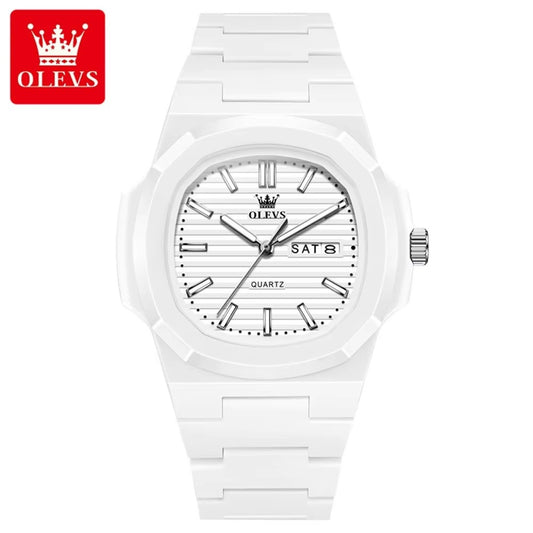 Reloj Deportivo Cuadrado Correa de Resina Moderno y Resistente al Agua
