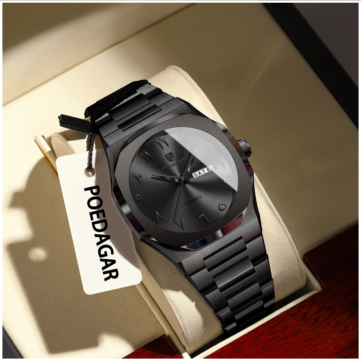 Reloj Analógico de Cuarzo para Hombre 41 mm con Calendario Día/Fecha, Acero Inoxidable, Resistente al Agua 3 ATM, Estilo Ejecutivo y Elegante para Uso Diario