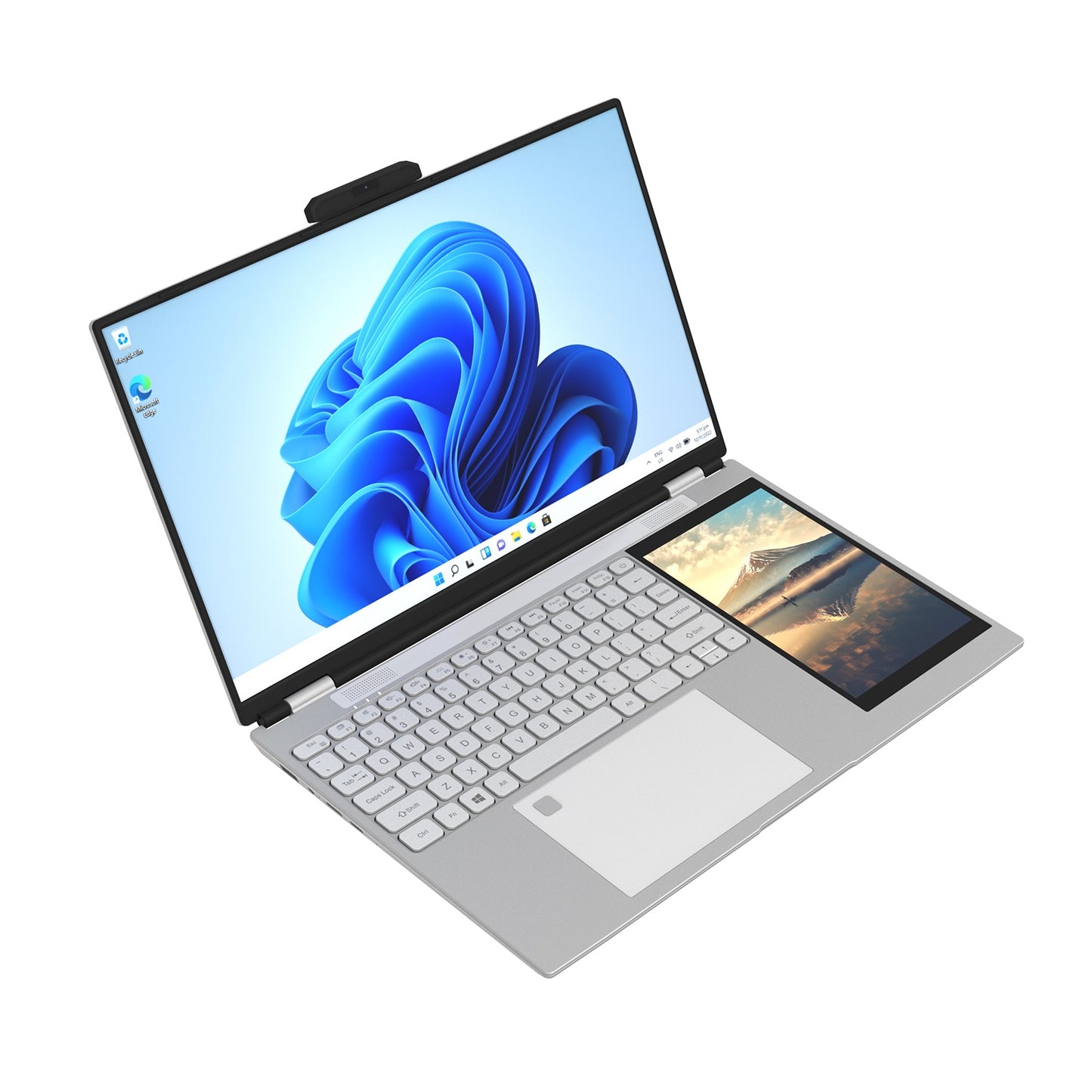 Notebook Dual Screen 15.6” Full HD + Pantalla Secundaria 7” | 16GB RAM DDR5 | 512GB SSD | Intel Quad-Core hasta 3.4GHz | Windows 11 Pro | Webcam Magnética