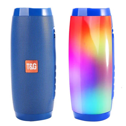 Parlante Portátil Bluetooth Altavoces inalámbricos Waterproof Luz LED Azul