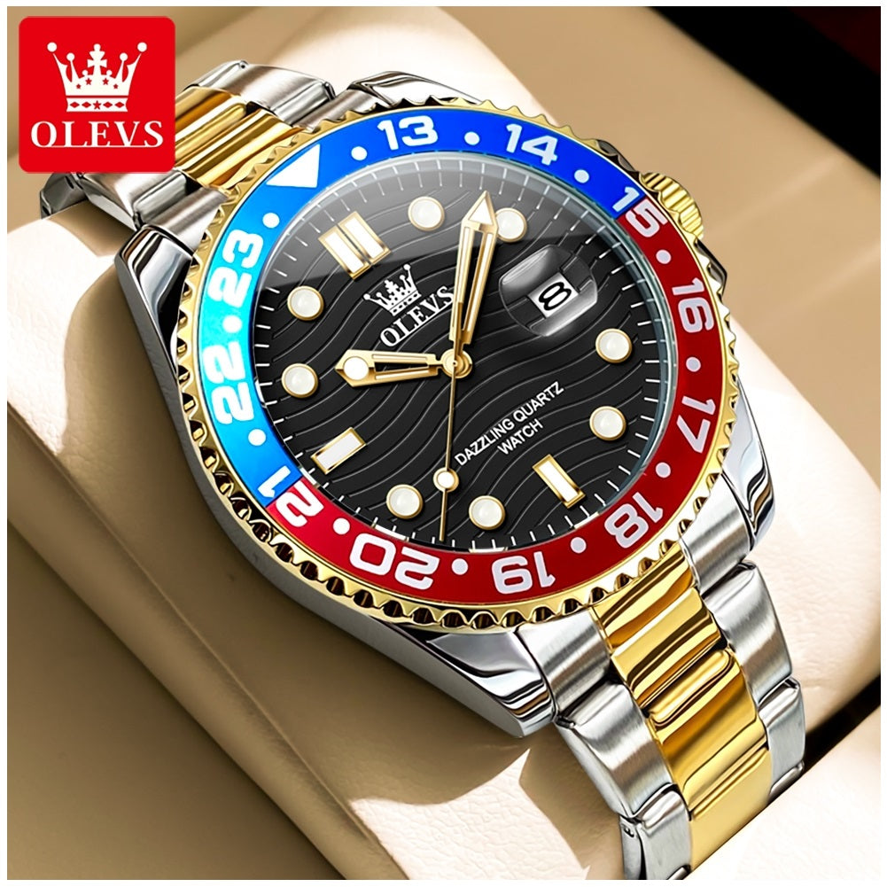 Reloj de Pulsera Hombre Deportivo y de Lujo Correa de Acero Inoxidable