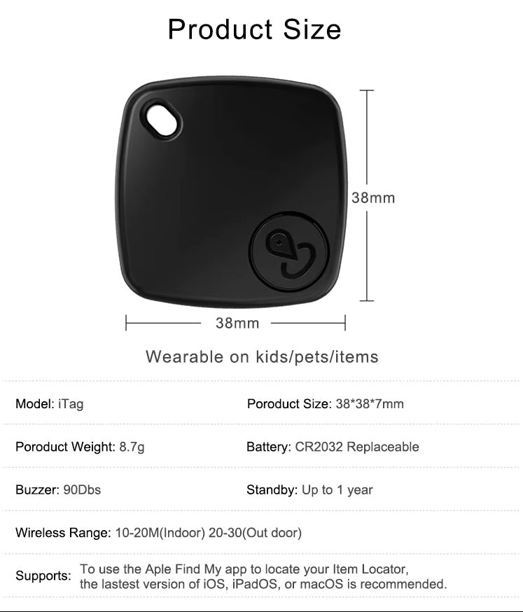 Localizador GPS Inteligente Bluetooth Anti-Pérdida Llaves Mascotas etc