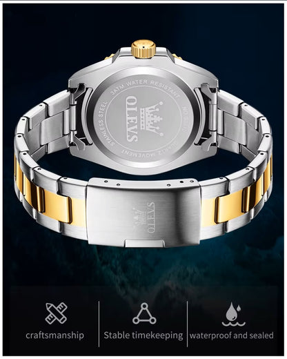 Reloj de Pulsera Hombre Deportivo y de Lujo Correa de Acero Inoxidable