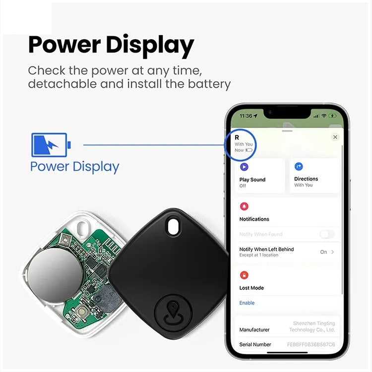 Localizador GPS Inteligente Bluetooth Anti-Pérdida Llaves Mascotas etc