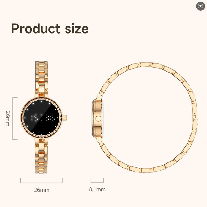Pulsera Inteligente L6 Mujer IP67 Monitoreo de Salud, Cadena Metálica Elegante, Control por Gestos