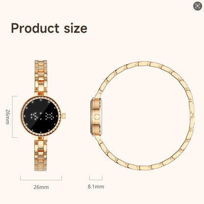 Pulsera Inteligente L6 Mujer IP67 Monitoreo de Salud, Cadena Metálica Elegante, Control por Gestos