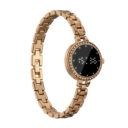 Pulsera Inteligente L6 Mujer IP67 Monitoreo de Salud, Cadena Metálica Elegante, Control por Gestos