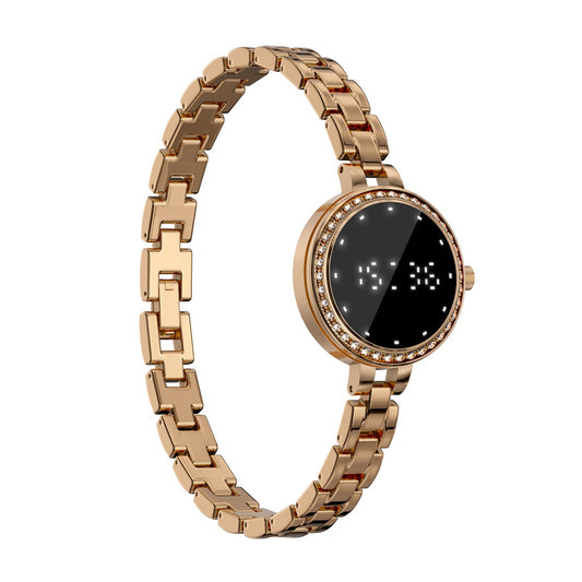 Pulsera Inteligente L6 Mujer IP67 Monitoreo de Salud, Cadena Metálica Elegante, Control por Gestos