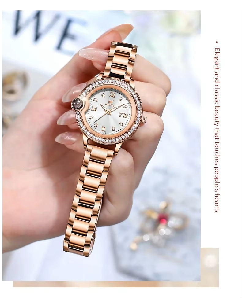 Reloj de Pulsera de Lujo para Mujer con Diamantes Resistencia al agua