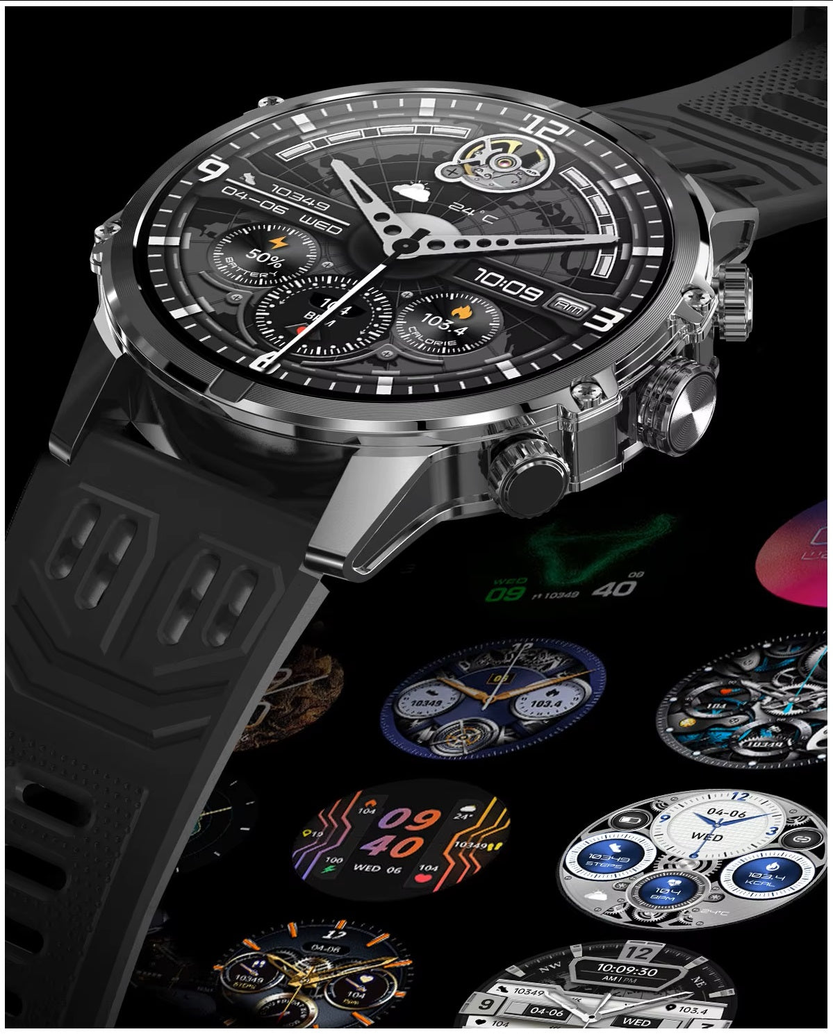 Smartwatch Deportivo Táctico AMOLED 1.75”  IP67, 600mAh, Bluetooth HD Compatible Android & iOS