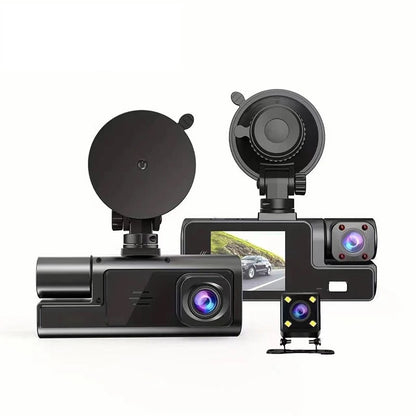 Cámara DVR para Auto Full HD 1080P 3 Canales Visión Nocturna WiFi Detección de Movimiento