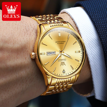 Reloj de Lujo Clásico para Hombre con Calendario y Movimiento de Cuarzo Resistencia al agua 30m