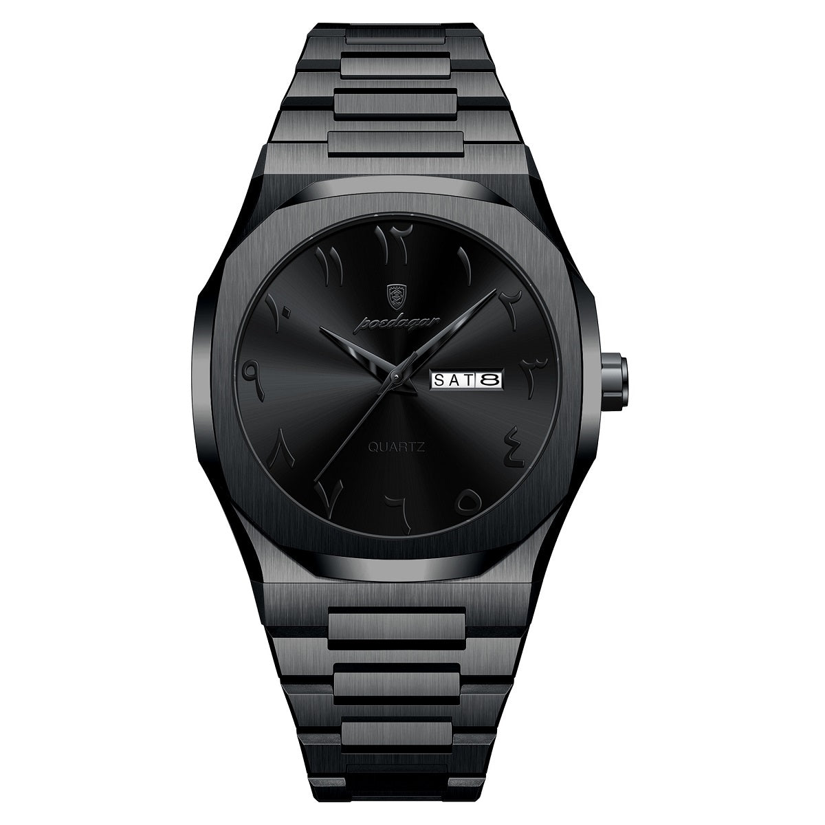 Reloj Analógico de Cuarzo para Hombre 41 mm con Calendario Día/Fecha, Acero Inoxidable, Resistente al Agua 3 ATM, Estilo Ejecutivo y Elegante para Uso Diario