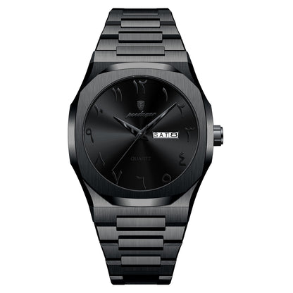 Reloj Analógico de Cuarzo para Hombre 41 mm con Calendario Día/Fecha, Acero Inoxidable, Resistente al Agua 3 ATM, Estilo Ejecutivo y Elegante para Uso Diario