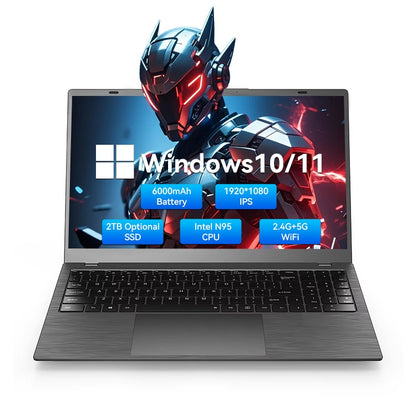 Notebook Portátil 15.6” FHD IPS Intel N95 12GB RAM 512GB SSD WiFi 5 Windows 11 Pro – Ideal para Oficina, Estudio y Multitarea