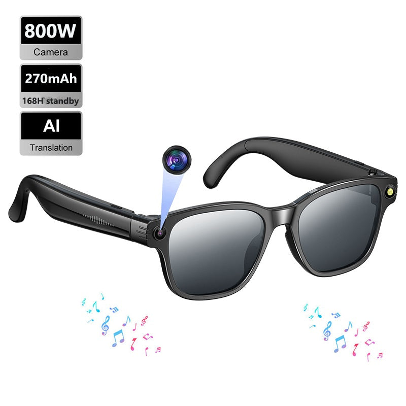 Gafas Inteligentes L802 con Cámara 8MP, Grabación 1200P, Traducción Multilingüe, Conexión WiFi y Bluetooth, Lentes Polarizados IPX5