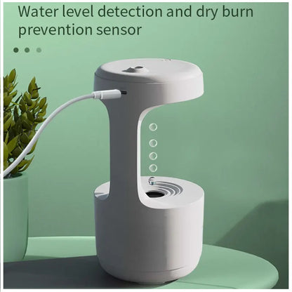 Humidificador Antigravedad Reloj, Luz Cálida y Capacidad de 600 ml