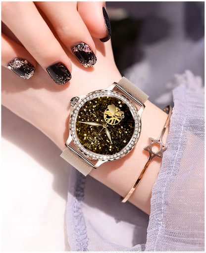 Smartwatch Elegante I58 para Mujer Llamadas Bluetooth Monitor de Salud IP67 Correa de Acero Milanesa
