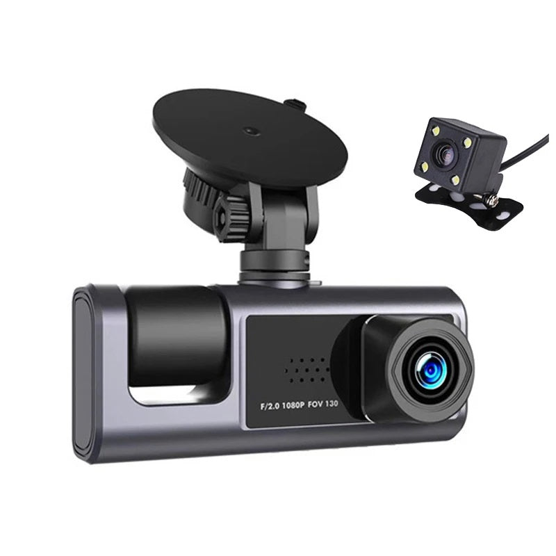 Cámara DVR para Auto Full HD 1080P 3 Canales Visión Nocturna WiFi Detección de Movimiento