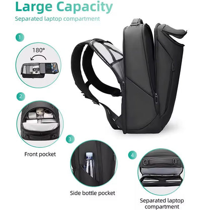 Mochila Impermeable Multifuncional Carga USB Ideal Viajes y Oficina