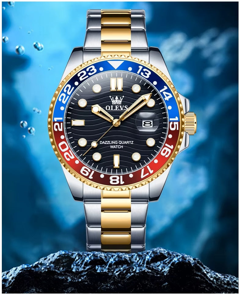 Reloj de Pulsera Hombre Deportivo y de Lujo Correa de Acero Inoxidable